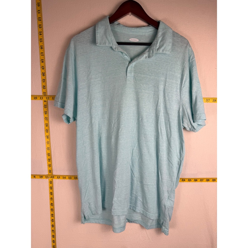Old Navy Polo Shirt Mens XL Soft Washed Preppy ShortSleeve Slub Relaxed Academia